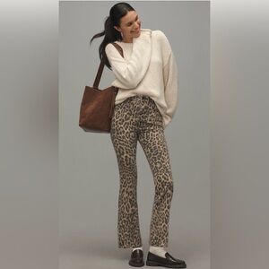 Good American Good Standard Kick Flare Leopard